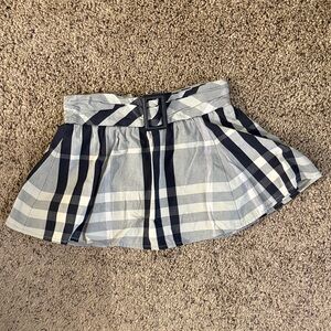 Burberry Black and White Checkered Mini Skirt